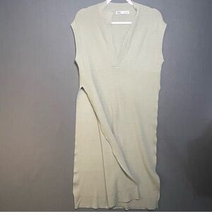 Zara Sage Green Sleeveless Sweater Vest Tunic Size Small